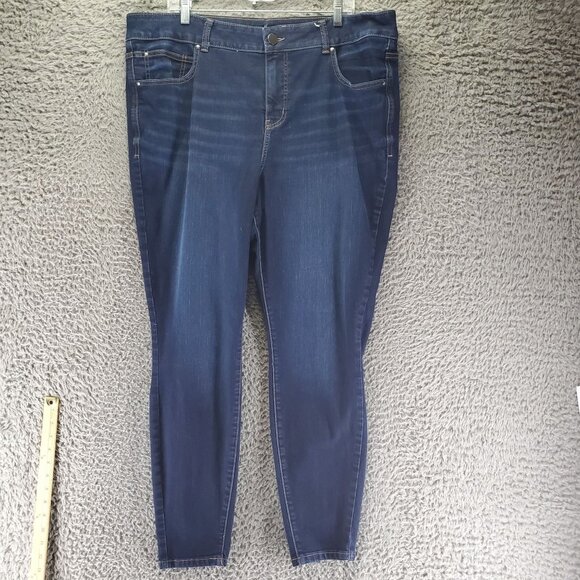 Maurices Jeans Women 20W Blue Everflex High Rise Stretch Slim Fit Skinny - Picture 1 of 11